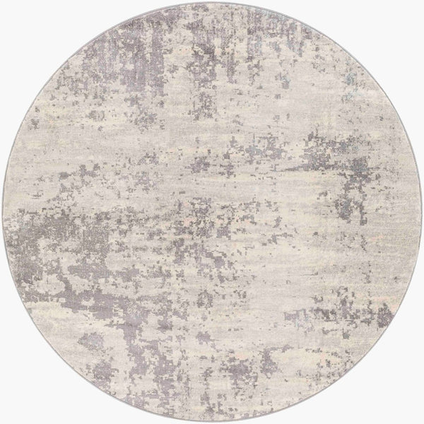 Livabliss Monaco Polypropylene Area Rug Turkish Woven Minimalist Accent for Entryways Bedrooms Silver Gray, Gr 6'7" x 6'7" Round MOC2311-67RD