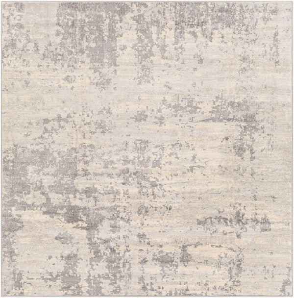 Livabliss Monaco Polypropylene Area Rug Turkish Woven Minimalist Accent for Entryways Bedrooms Silver Gray, Gr 6'7" x 6'7" Square MOC2311-67SQ