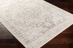 Livabliss Monaco Medallion Area Rug Machine Woven Polypropylene for Living and Dining Rooms Silver Gray, Gr 5'3" x 7'3" MOC2315-5373