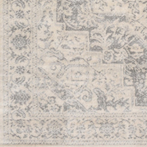 Livabliss Monaco Medallion Area Rug Machine Woven Polypropylene for Living and Dining Rooms Silver Gray, Gr 5'3" x 7'3" MOC2315-5373