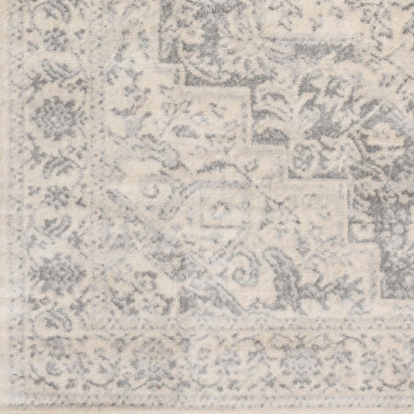 Livabliss Monaco Medallion Area Rug Machine Woven Polypropylene for Living and Dining Rooms Silver Gray, Gr 5'3" x 7'3" MOC2315-5373