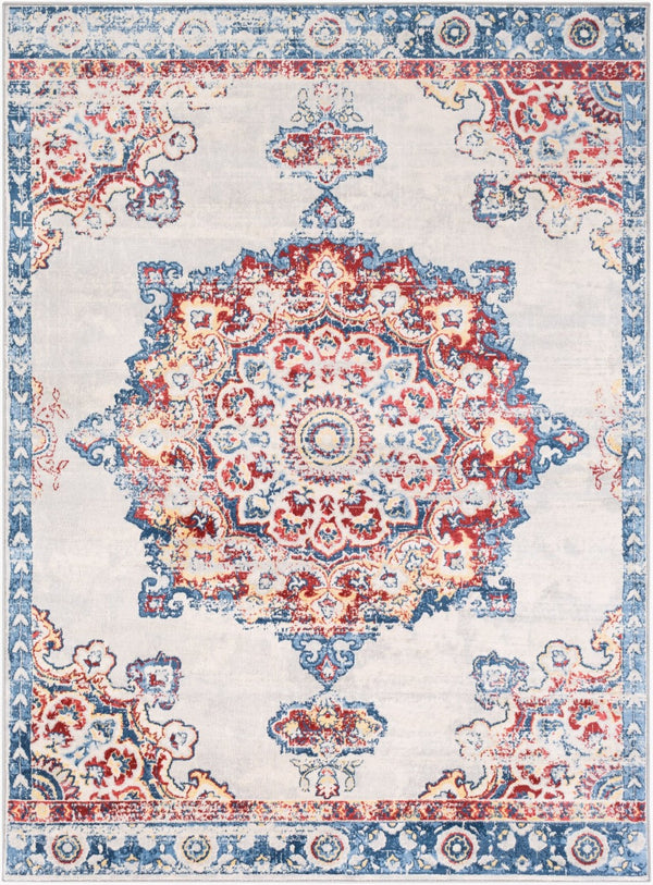 Livabliss Monaco Traditional Pattern Runner Rug Polypropylene Woven Hallway Entryway Accent Blue, Denim 8'10" x 12'4" MOC2319-810123