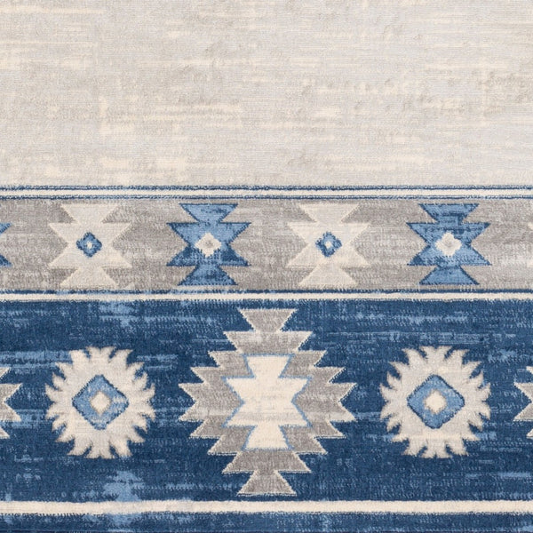 Livabliss Monaco Machine Woven Polypropylene Accent Rug Geometric Modern Entryway Decor Navy, Denim 2' x 2'11" MOC2321-23