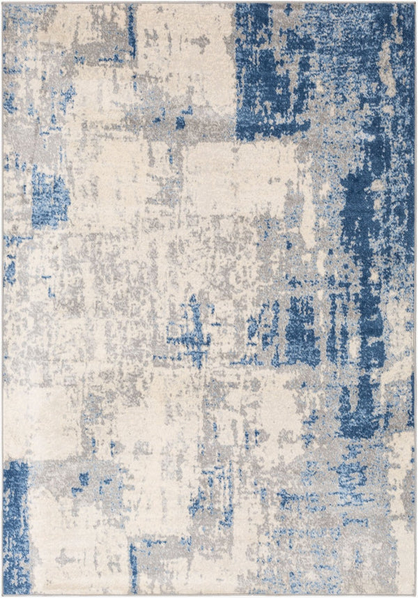 Livabliss Monaco Geometric Polypropylene Accent Rug Mid Century Modern Style for Entryways Navy, Gray 8'10" x 12'4" MOC2324-810123