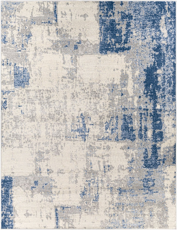 Livabliss Monaco Geometric Polypropylene Accent Rug Mid Century Modern Style for Entryways Navy, Gray 7'10" x 10'2" MOC2324-710103