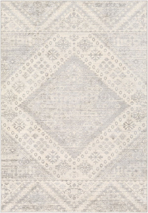 Livabliss Monaco Machine Woven Polypropylene Rug Bohemian Global Geometric Pattern for Entryways Gray, Silver Gr 4'3" x 5'11" MOC2326-43511