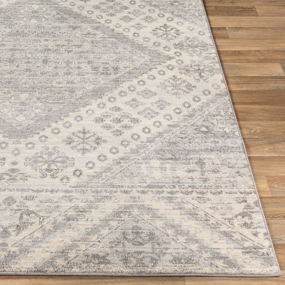 Livabliss Monaco Machine Woven Polypropylene Rug Bohemian Global Geometric Pattern for Entryways Gray, Silver Gr 4'3" x 5'11" MOC2326-43511