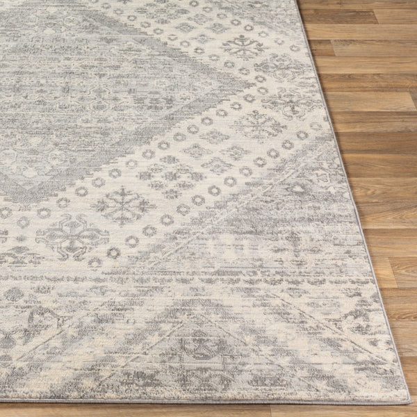 Livabliss Monaco Machine Woven Polypropylene Rug Bohemian Global Geometric Pattern for Entryways Gray, Silver Gr 4'3" x 5'11" MOC2326-43511