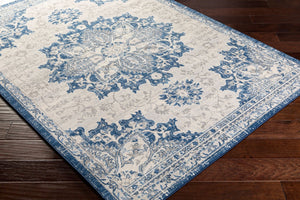 Livabliss Monaco Traditional Geometric Polypropylene Accent Rug for Entryways and Transitional Spaces Navy, Denim 8'10" x 12'4" MOC2327-810123