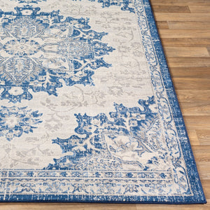 Livabliss Monaco Traditional Geometric Polypropylene Accent Rug for Entryways and Transitional Spaces Navy, Denim 8'10" x 12'4" MOC2327-810123