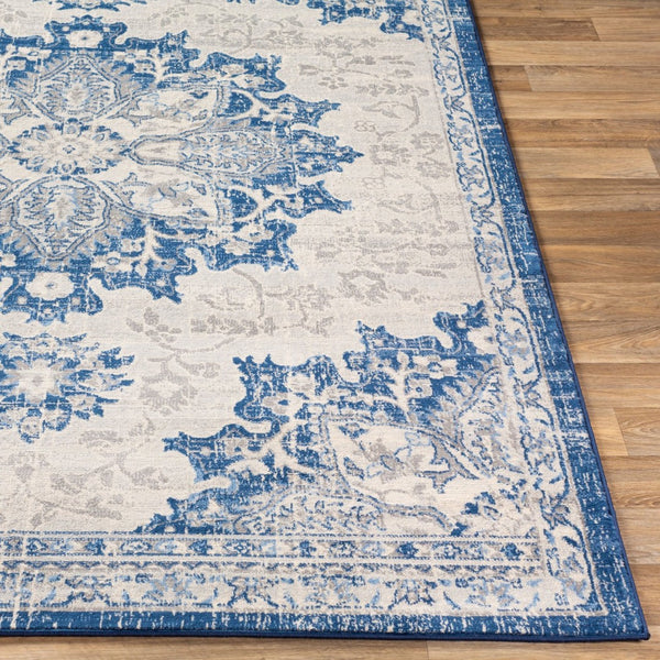 Livabliss Monaco Traditional Geometric Polypropylene Accent Rug for Entryways and Transitional Spaces Navy, Denim 8'10" x 12'4" MOC2327-810123