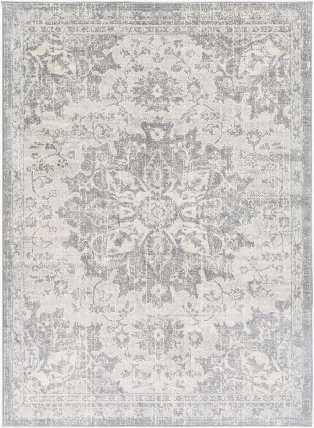 Livabliss Monaco Moc-2328 Traditional Medallion Polypropylene Accent Rug for Entryways Silver Gray, Gr 2' x 2'11" MOC2328-23