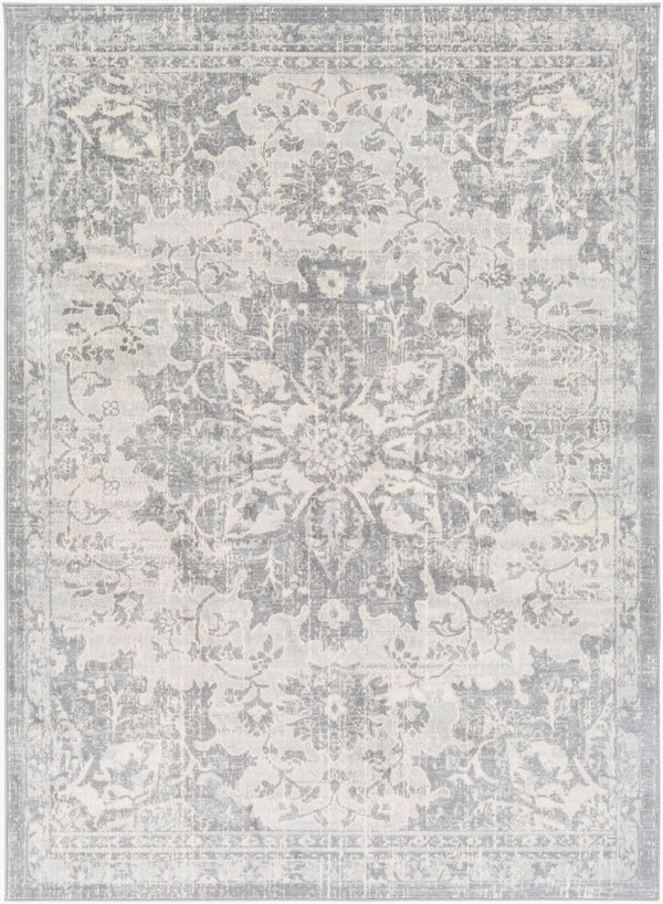 Livabliss Monaco Moc-2328 Traditional Medallion Polypropylene Accent Rug for Entryways Silver Gray, Gr 2' x 2'11" MOC2328-23