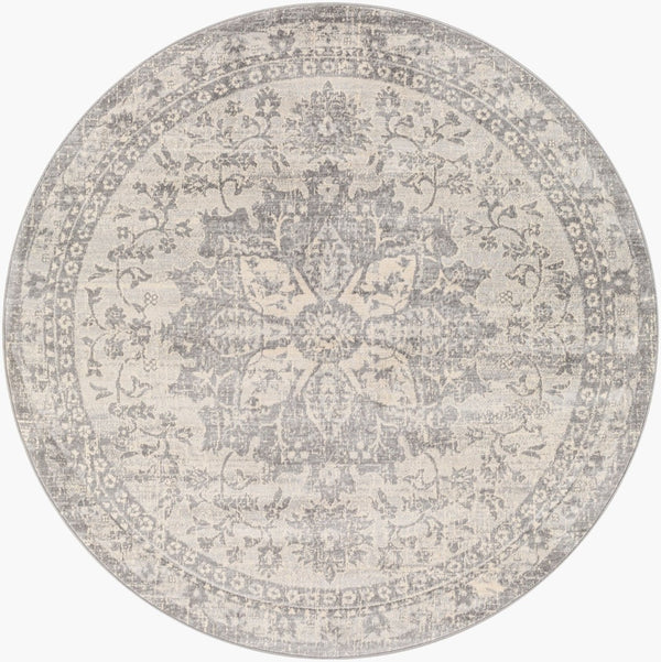 Livabliss Monaco Moc-2328 Traditional Medallion Polypropylene Accent Rug for Entryways Silver Gray, Gr 5'3" x 5'3" MOC2328-53RD