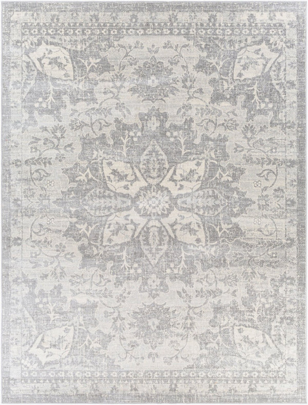 Livabliss Monaco Moc-2328 Traditional Medallion Polypropylene Accent Rug for Entryways Silver Gray, Gr 7'10" x 10'2" MOC2328-710103