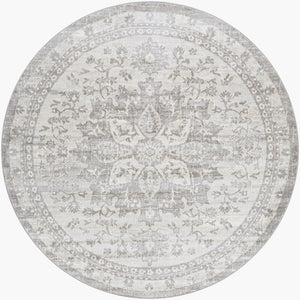 Livabliss Monaco Moc-2328 Traditional Medallion Polypropylene Accent Rug for Entryways Silver Gray, Gr 7'10" x 7'10" MOC2328-710RD
