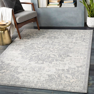 Livabliss Monaco Moc-2328 Traditional Medallion Polypropylene Accent Rug for Entryways Silver Gray, Gr 2' x 2'11" MOC2328-23