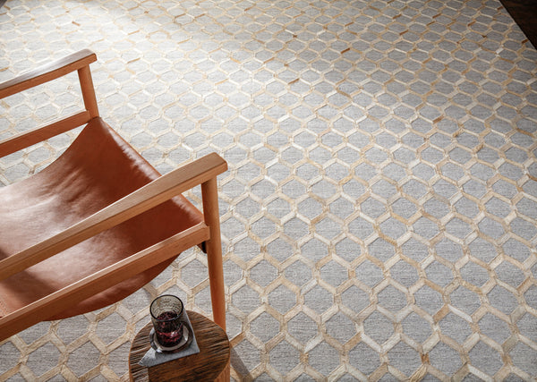 Medora MOD-1005 8' x 10' Handmade Rug MOD1005-810  Medium Brown, Tan, Cream, Light Gray Surya