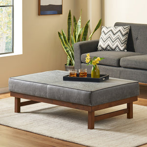 English Elm Christopher Knight Home® - OTTOMAN Modern Microfiber Upholstered Cocktail Bench with Plush Cushion Top for Seating & Décor Slate 62411.00SLATWALN