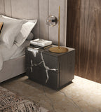 VIG Furniture Modrest Aspen - Modern Matte Brown Ash & Silver Nightstand VGVCN1801-NS