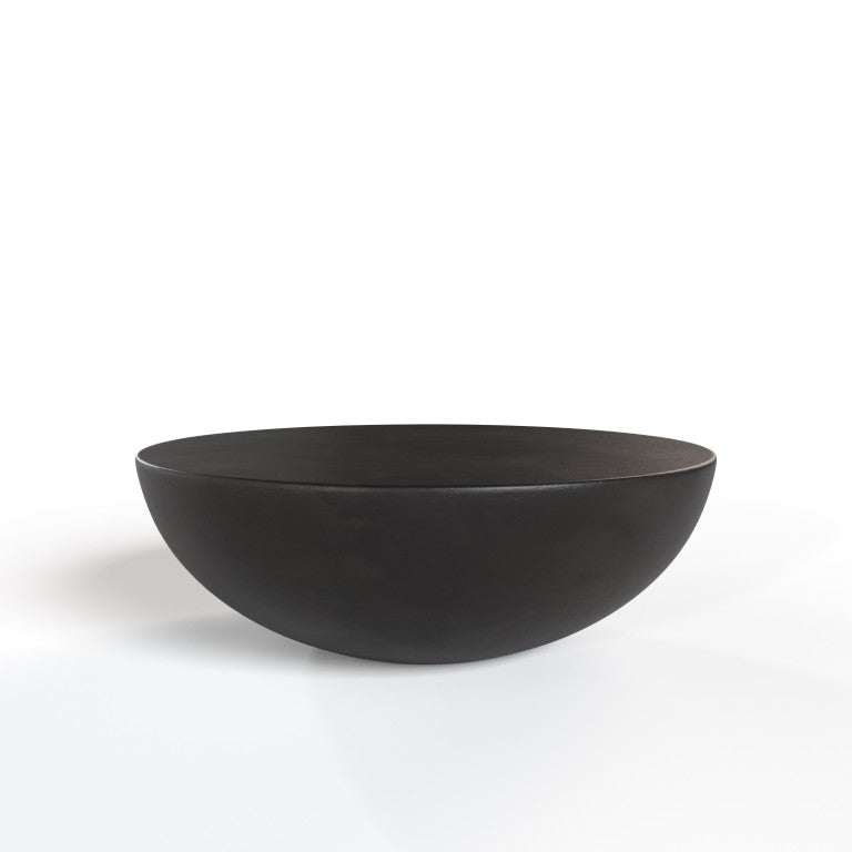VIG Furniture Bronte Sculptural Round Concrete Table — Matte Modern Drum-Base Accent For Indoor & Outdoor Living Spaces Black Coffee Table VGGR-615020-BLK