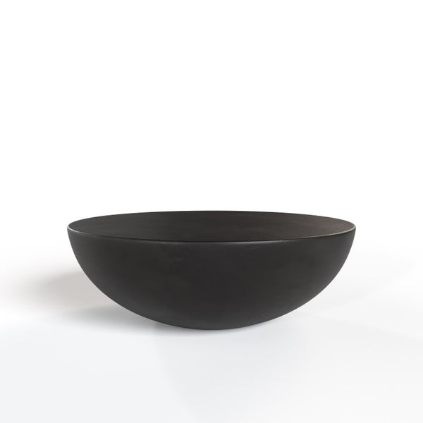VIG Furniture Bronte Sculptural Round Concrete Table — Matte Modern Drum-Base Accent For Indoor & Outdoor Living Spaces Black Coffee Table VGGR-615020-BLK