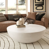 VIG Furniture Modrest Bronte - Modern White Concrete Round Coffee Table VGGR-615020-WHT