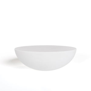 VIG Furniture Bronte Sculptural Round Concrete Table — Matte Modern Drum-Base Accent For Indoor & Outdoor Living Spaces White Coffee Table VGGR-615020-WHT