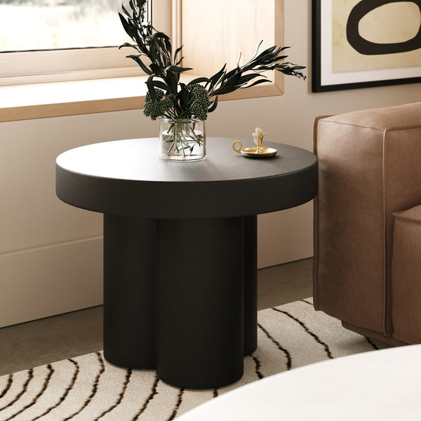 VIG Furniture Modrest Bruni - Modern Black Concrete End Table VGGR-623860-BLK