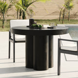 VIG Furniture Modrest Bruni - Modern Black Concrete Round Dining Table VGGR-623810-BLK