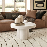 VIG Furniture Modrest Bruni - Modern White Concrete Coffee Table VGGR-623840-WHT