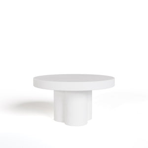 VIG Furniture Bruni Modern Concrete Round Table — Scandinavian Minimal Silhouette, Durable Outdoor-Ready Design (30") White Coffee Table VGGR-623840-WHT