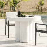 VIG Furniture Modrest Bruni - Modern White Concrete Round Dining Table VGGR-623810-WHT