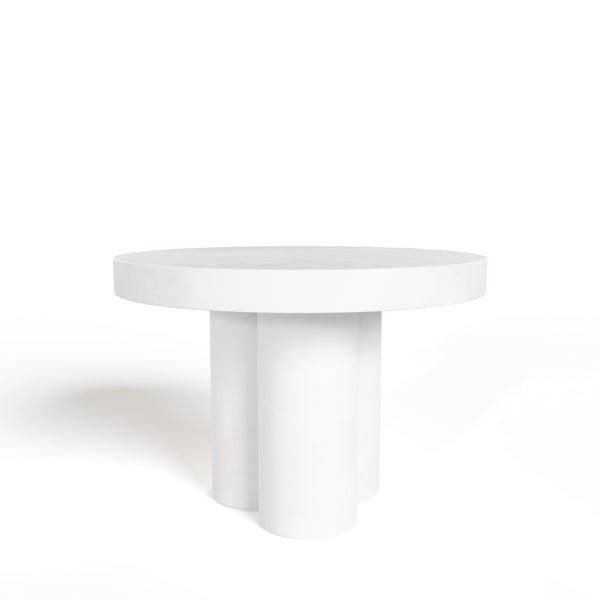 VIG Furniture Modrest Bruni - Modern White Concrete Round Dining Table VGGR-623810-WHT