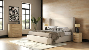 VIG Furniture Modrest Byrne - Modern Beige Fabric Bed VGEVVG713-C-01