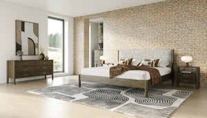 VIG Furniture Carolina Modern Wenge Nightstand With Soft-Close Drawers, Brushed Nickel Handles, Durable Build VGMA-BR-167-NS-WNG