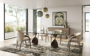 Vig Furniture Modrest Cleveland - Modern Glass Dining Table With Grey Ash Double Pedestal Base For Elegance Grey  Vgcs-dt-16152-gry