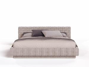 VIG Furniture Modrest Concord - Modern Light Grey Velvet Bed VGVCBD2311