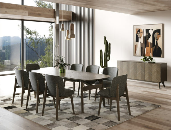 VIG Furniture Costello Night Wenge Mid-Century Modern Dining Table — Seats 8, Tapered Legs, Durable Veneer Top VGMA-MI-3202