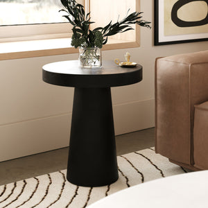 VIG Furniture Modrest Desoto - Modern Black Concrete Round End Table VGGR-DESTOTO-BLK