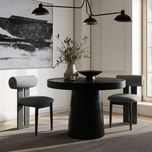 VIG Furniture Modrest Desoto - Modern Black Concrete Round Dining Table VGGR-630510-BLK