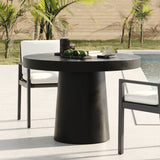 VIG Furniture Modrest Desoto - Modern Black Concrete Round Dining Table VGGR-630510-BLK