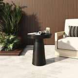 VIG Furniture Modrest Desoto - Modern Black Concrete Round End Table VGGR-DESTOTO-BLK