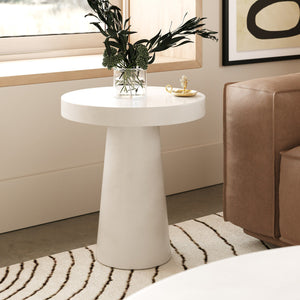 VIG Furniture Modrest Desoto - Modern White Concrete Round End Table VGGR-DESTOTO-WHT