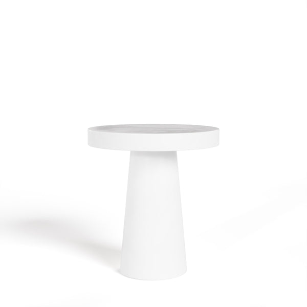 VIG Furniture Modrest Desoto - Modern White Concrete Round End Table VGGR-DESTOTO-WHT