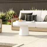 VIG Furniture Modrest Desoto - Modern White Concrete Round Coffee Table VGGR-696070-WHT