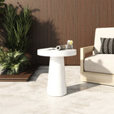 VIG Furniture Modrest Desoto - Modern White Concrete Round End Table VGGR-DESTOTO-WHT