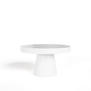 VIG Furniture Modrest Desoto - Modern White Concrete Round Coffee Table VGGR-696070-WHT