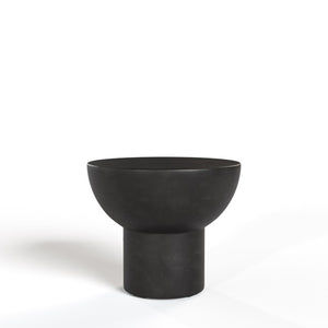 VIG Furniture Fate Black Concrete End Table — Sculptural Rounded Top, Weatherproof Matte Finish, 220 Lb Capacity VGGR-614055-BLK