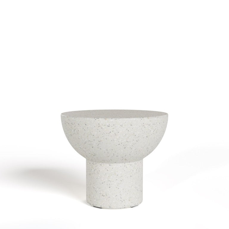 VIG Furniture Fate Terrazzo Concrete End Table — Sculptural Modern Accent Table, Weather-Resistant, 21.5" Round Top VGGR-614055-TER